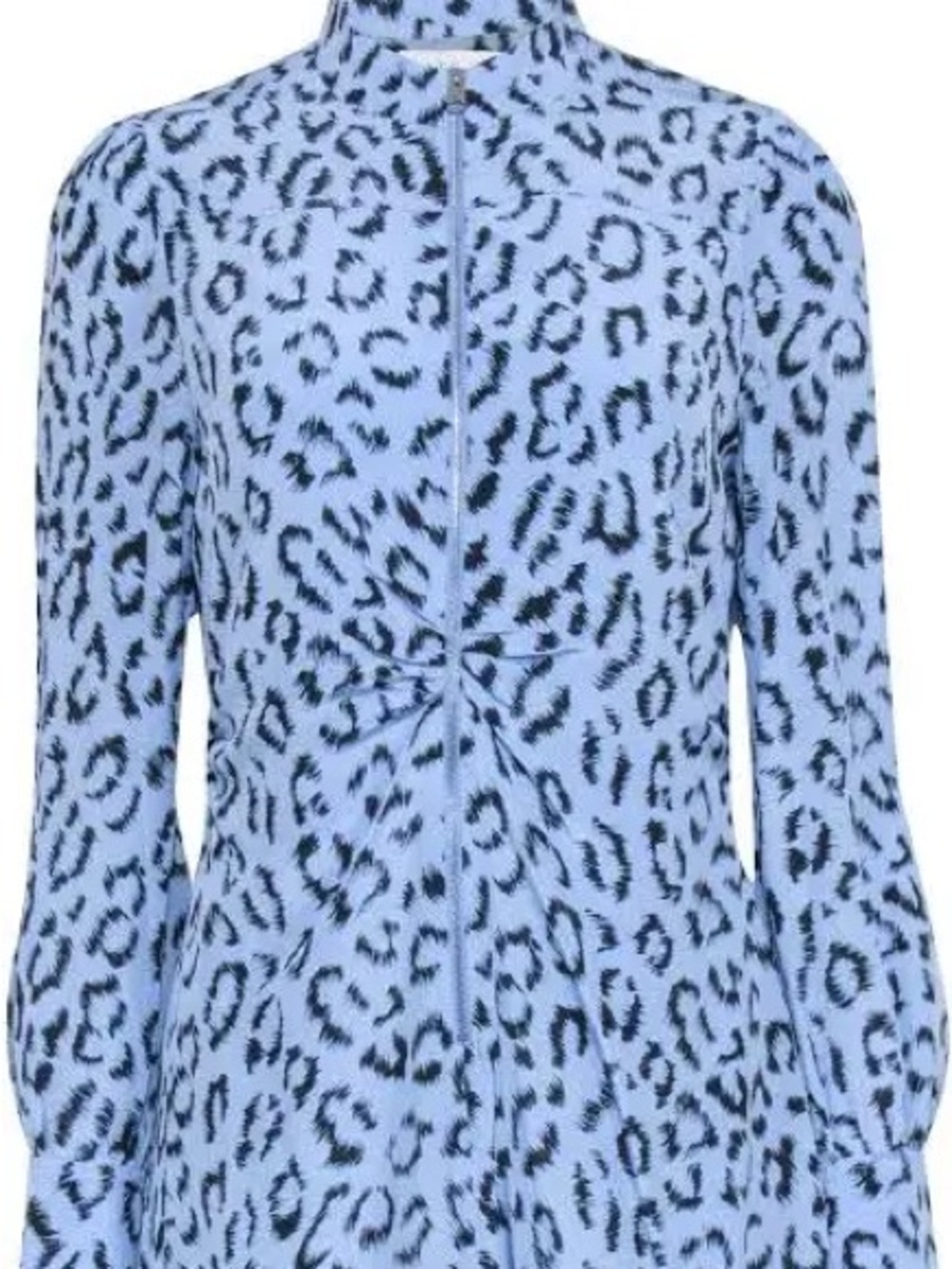 ALC Blue Leopard-Print Zip Front Women's Dress